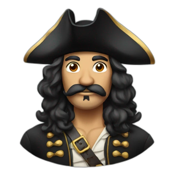 Hispanic pirate man with mustache and long hair sticker