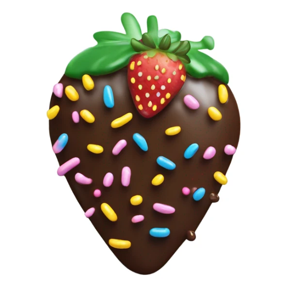 chocolate covered strawberries with caramel and sprinkles sticker