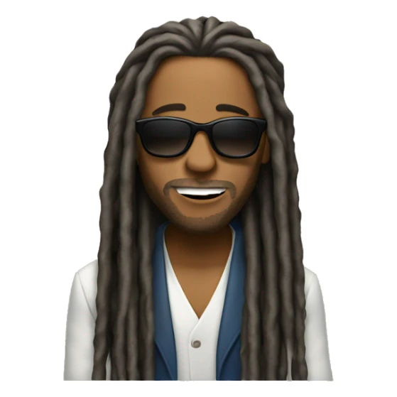 man with sunglasses and long dreds singing sticker