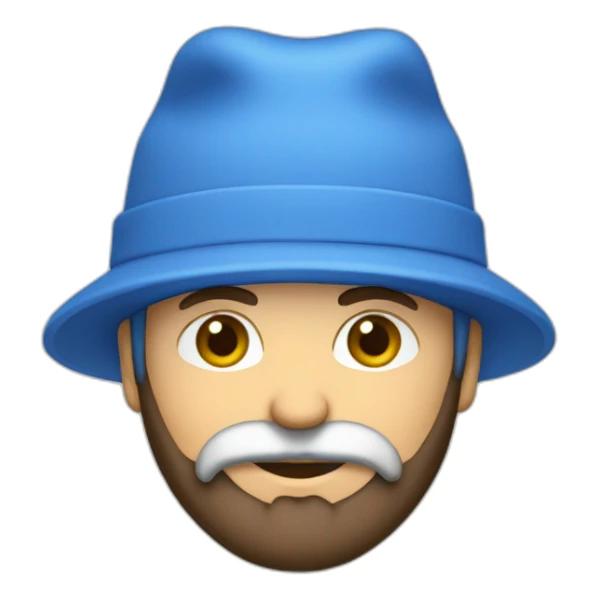 homme blanc avec barbe naissante et un bonnet bleu sticker