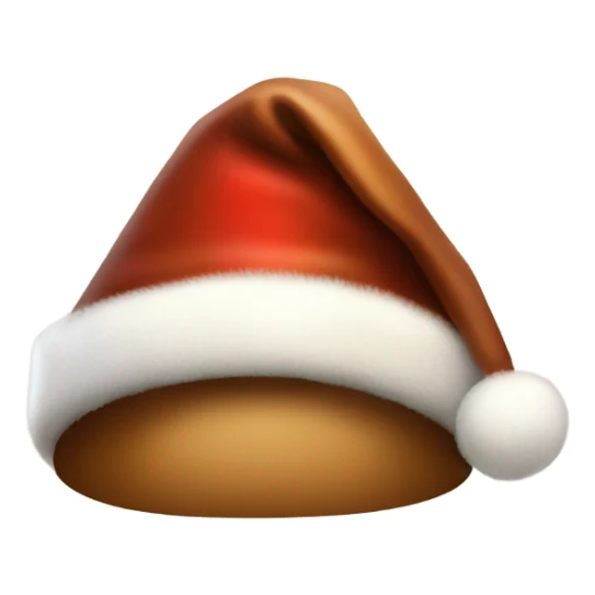 brown santa claus hat with shimmering garland sticker