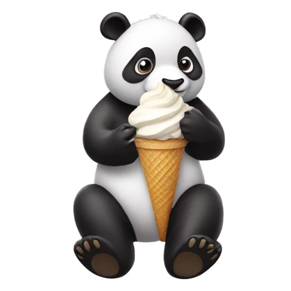 Panda eating ice cream sticker
