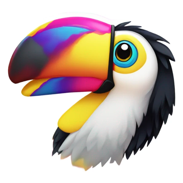 Lisa frank toucan with rainbow beak and feathers sticker