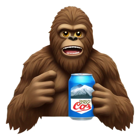Sasquatch drinking a coors banquet in the mountains  sticker