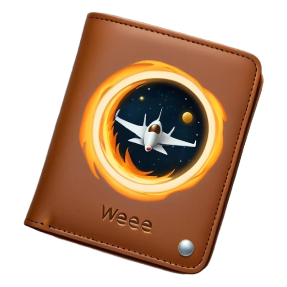 Men’s wallet flying into a black hole in outer space with the caption  weeeeeeee￼ sticker