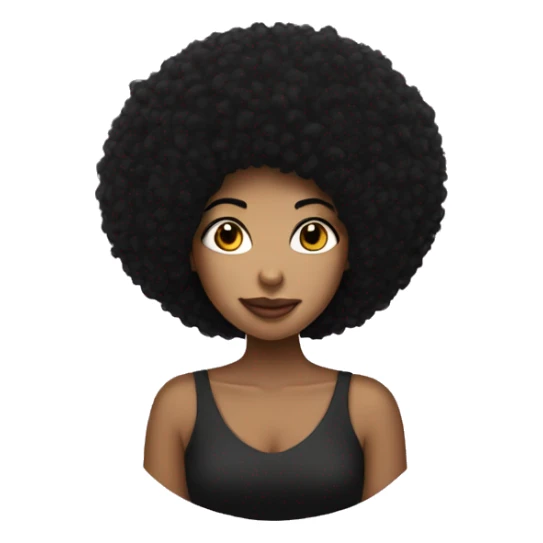 Light Woman with black afro hair kissing sticker