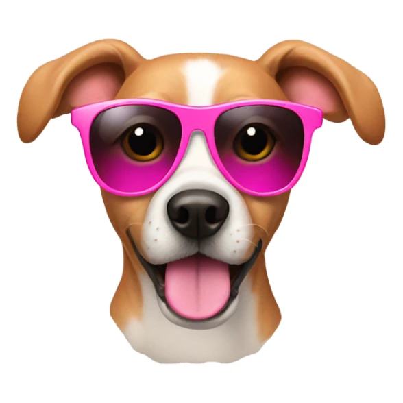 Dog wearing pink sunglasses sticker
