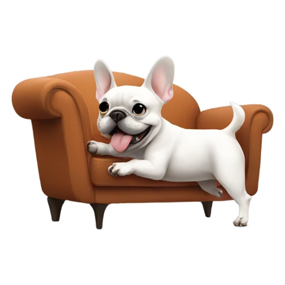 French bulldog farting with cloud on the couch sticker