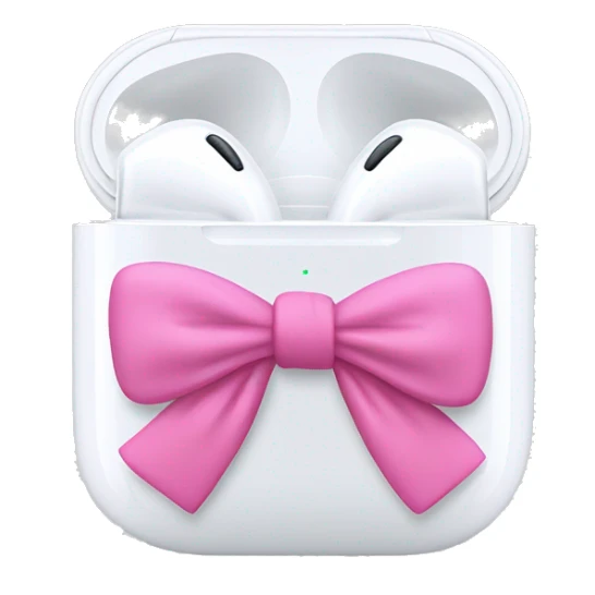 airpod maxes with pink bows on it sticker
