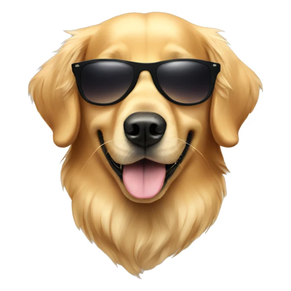 golden retriever wearing sunglasses  sticker