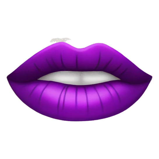 pucker lips long eyelashes long purple nails emoji face sticker