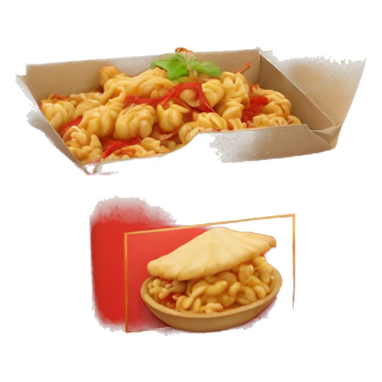 Chinese food in a red box sticker