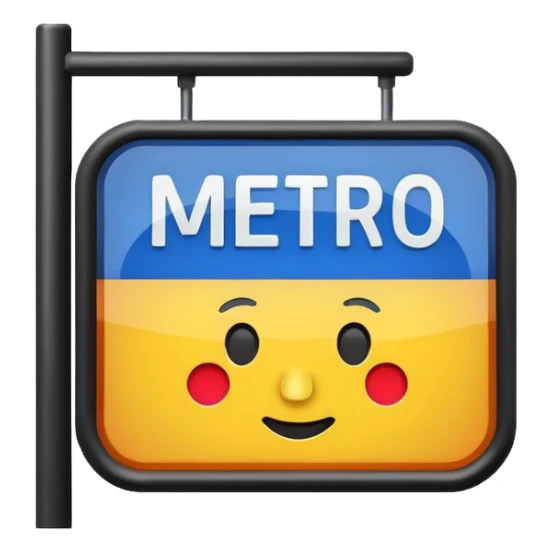 Typical wrote METRO you Can find in Paris emoji style with METRO  sticker