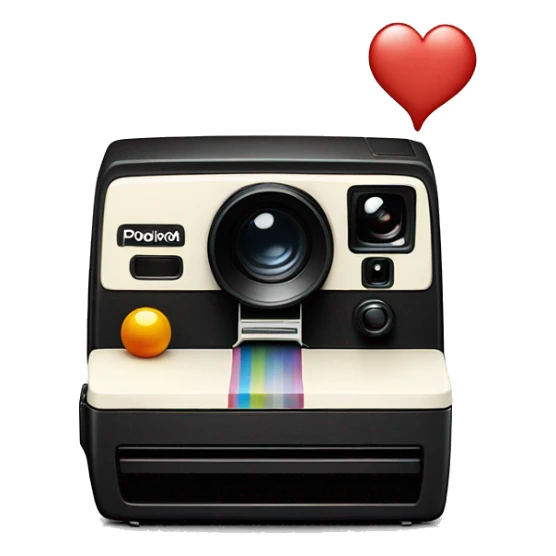 a polaroid camera printing a picture, just the object itself sticker