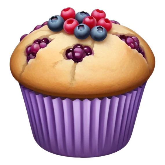 Lavender sprig muffin with berries and crystallized sugar sticker