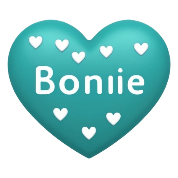 Teal heart with little hearts and Bonnie wording sticker