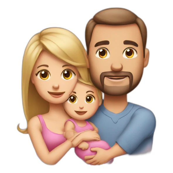 Husband, wife and little daughter infant sticker