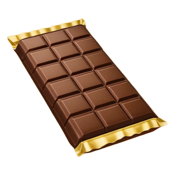 Chocolate Bar, in Half of a Gold Wrapper sticker