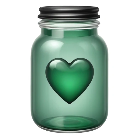 Jar of dark green hearts  sticker