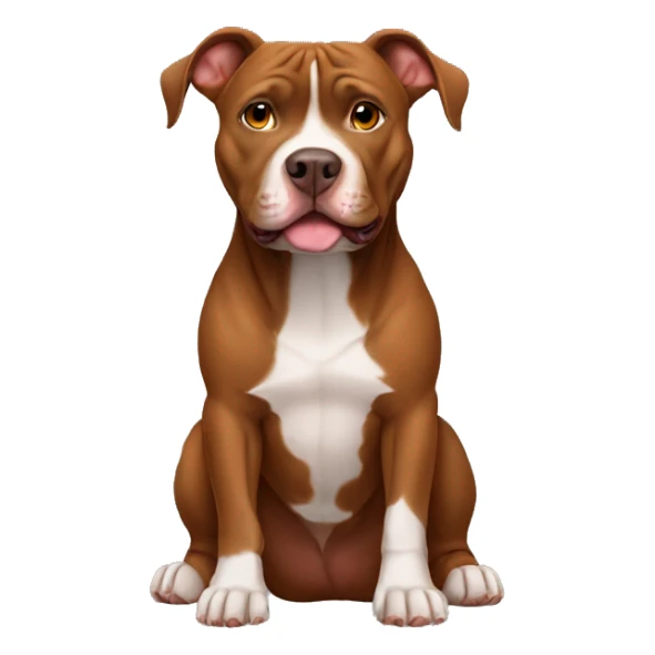 Brown Pitbull sitting sticker