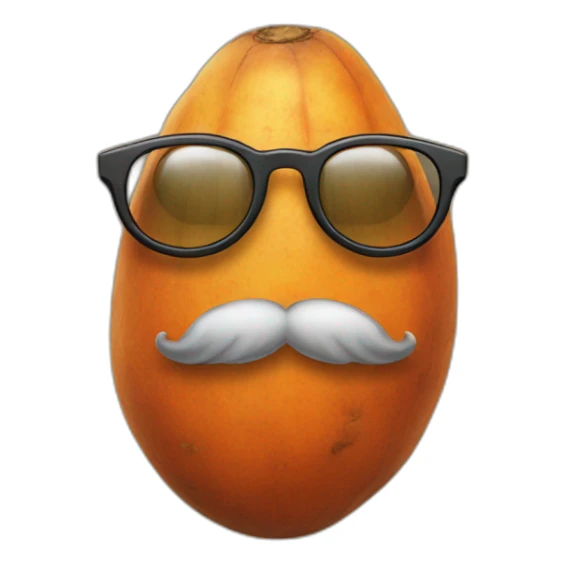 sweet potato with glasses and a beard sticker