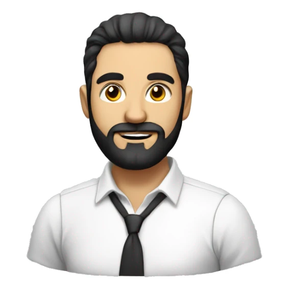 Man photo in office formate, black hair with beard  sticker