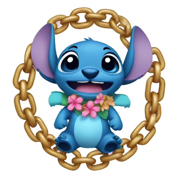 Stitch with a hawaiian hoola chain  sticker