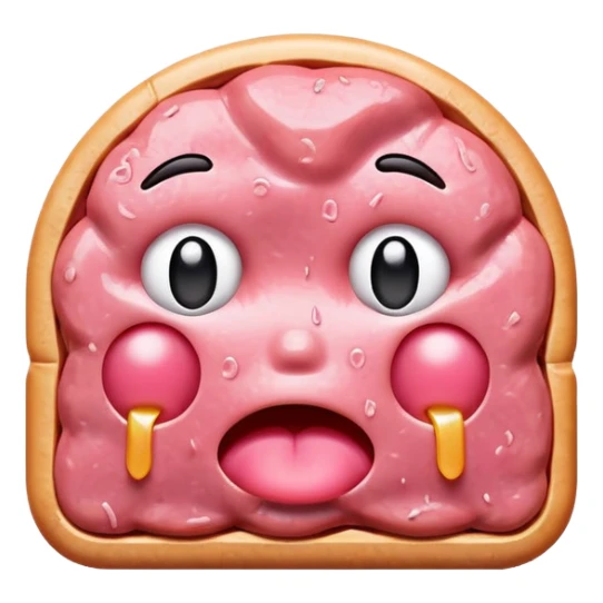 kawaii crying EMOJI made of SPAM MEAT sticker
