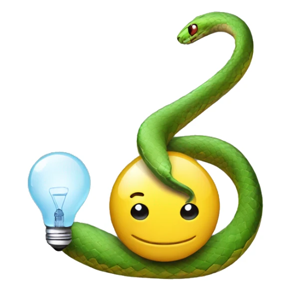 A snake with a lightbulb instead of a head, and a battery connected to his tail sticker