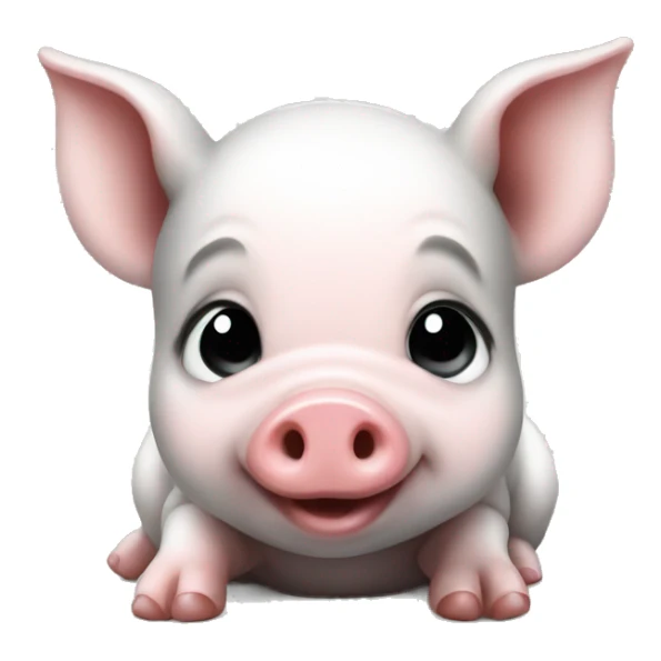 a baby pig black and white sticker