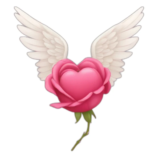 Un cœur rose avec des ailes d’ange sticker
