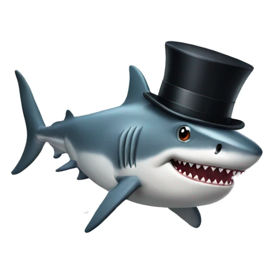 Shark with a top hat sticker