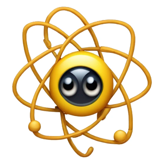 Cute hexagonal atom character with big eyes and letter P on belly sticker