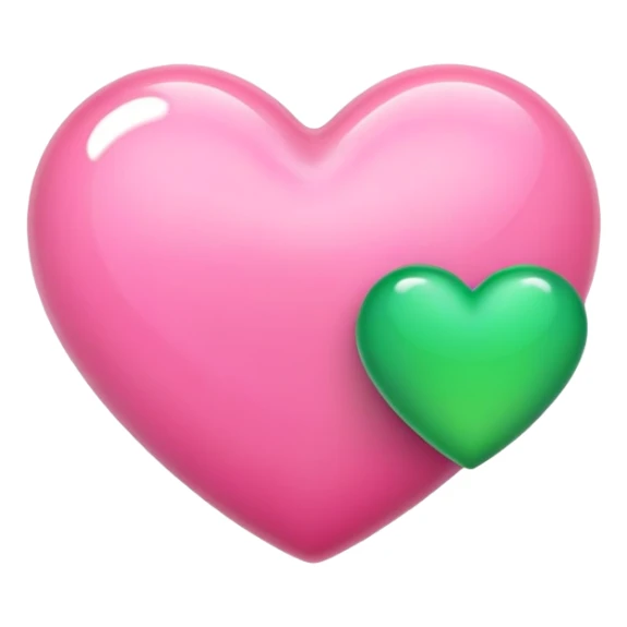 pink heart and green heart  sticker