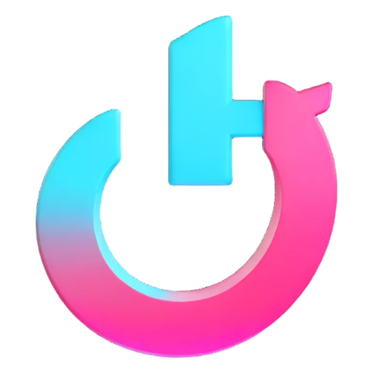 3D render of the authentic TikTok logo, using official colors black white cyan and pink, modern and glossy, for Discord role icon sticker