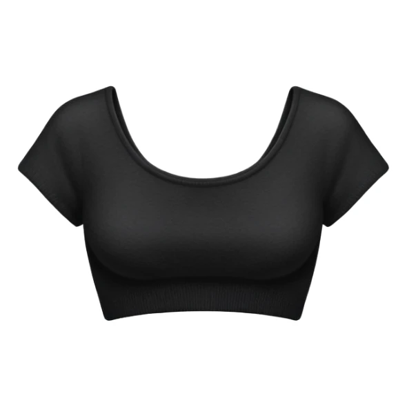 super realistic isolated black cashmere crop top sticker