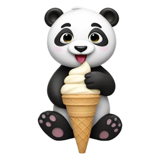 Panda eating ice cream  sticker