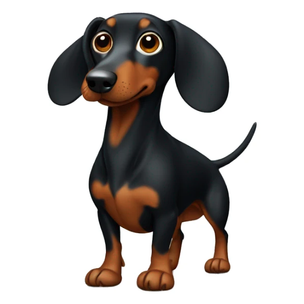 black weiner dog with long nose and big ears sticker