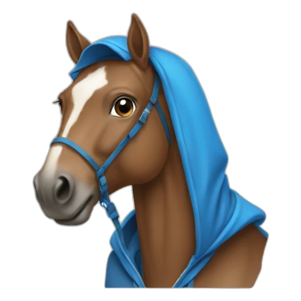horse wearing blue hoodie sticker