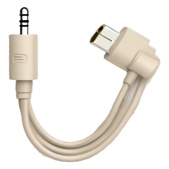 beige stereo adapter mini jack to big jack for headphones cable sticker