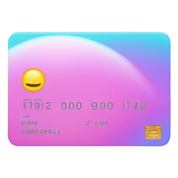 Vaporwave color themed credit card emoji, DO NOT INCLUDE NUMBERS OR TEXT sticker