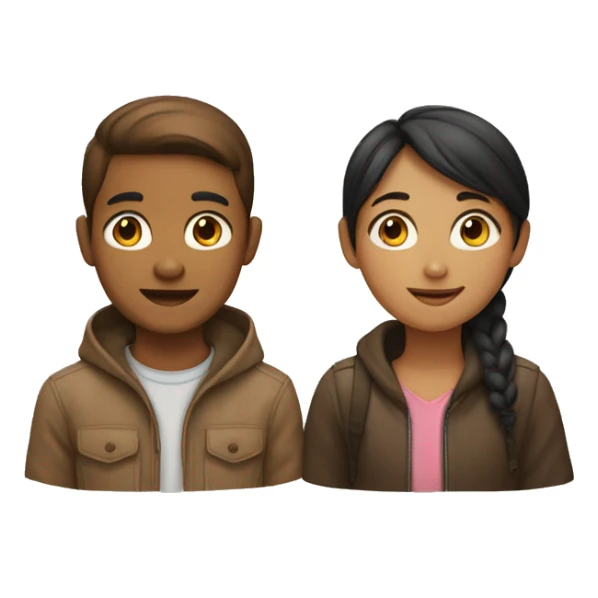 Brown girl and Asian boy next to each other  sticker