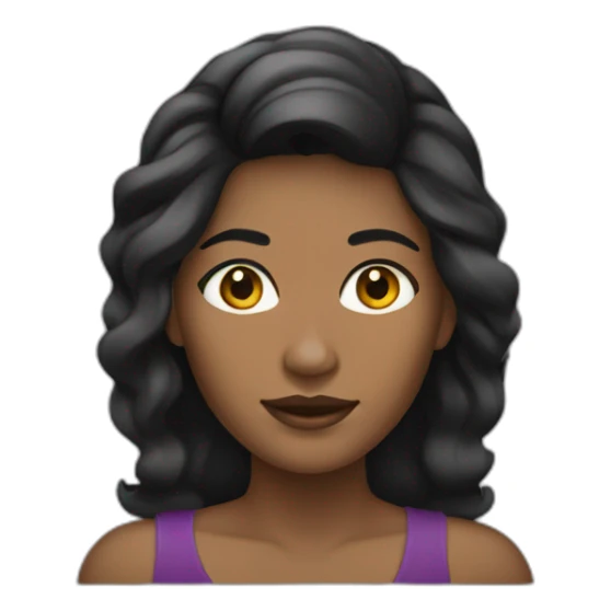 Mujer negra de cabello negro liso sticker