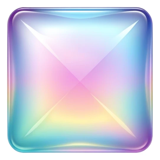 Sparkly glossy Pastel iridescent glass square sticker