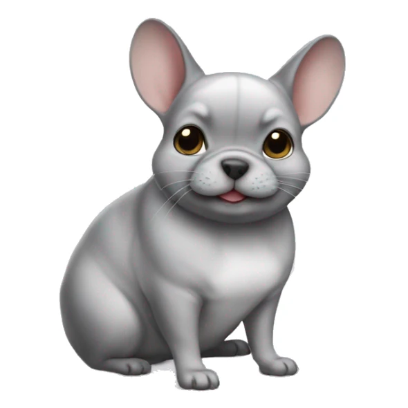 Un chinchilla sur un bouledogue français  sticker