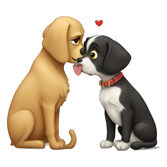 cat and dog kiss sticker