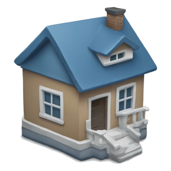 A slate blue #6A5ACD single heart with house, words "One Click Home" in an energetic way sticker