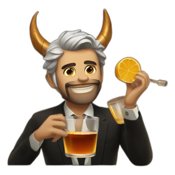 Lucifer Morningstar drinking whisky sticker