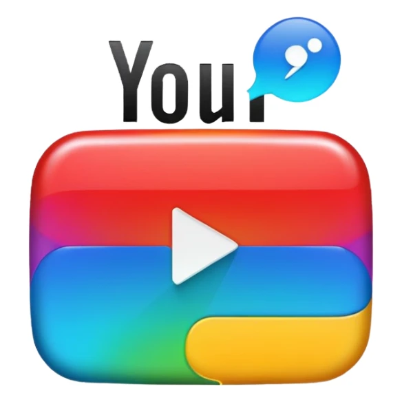 YouTube logo, colorful and vibrant sticker