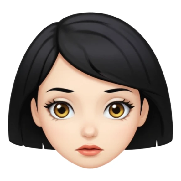 dramatic girl black hair rolling her eyes sticker